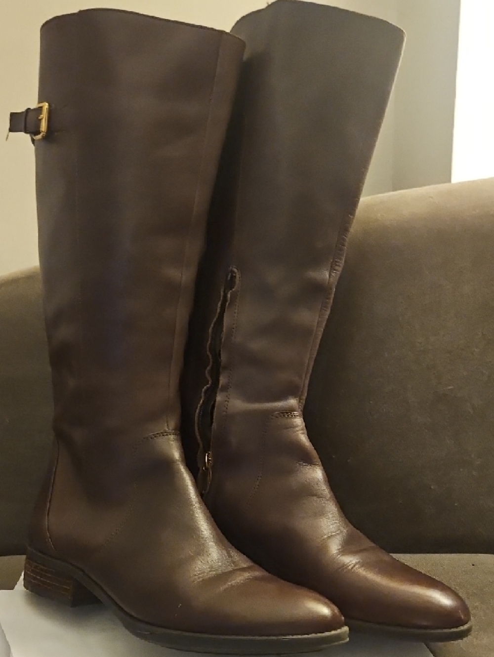 Sam Edelman Dark Brown Over-the-Knee Leather Boots